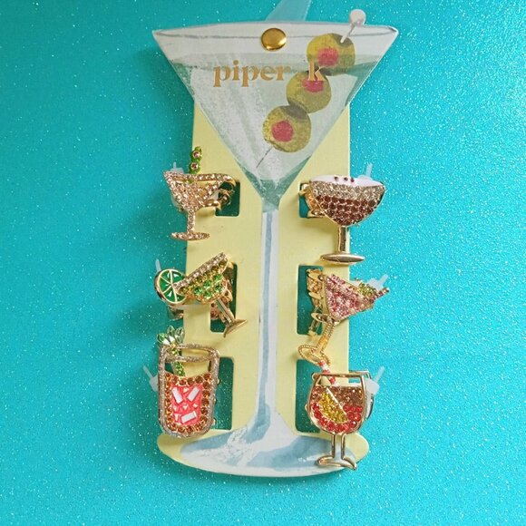 BNWT Piper K Multicolor Cocktail 🍸 Mini Hair Clips - Picture 1 of 1